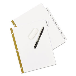 Avery® Write & Erase Big Tab Paper Dividers, 8-Tab, White, Letter (AVE23078)