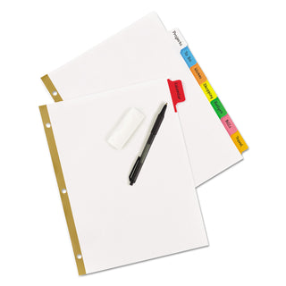 Avery® Write & Erase Big Tab Paper Dividers, 8-Tab, Multicolor, Letter (AVE23079)