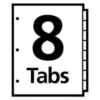 Avery® Write & Erase Big Tab Paper Dividers, 8-Tab, Multicolor, Letter (AVE23079)