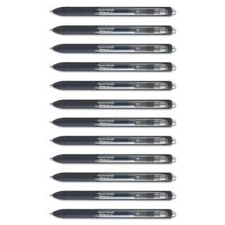 Papermate® InkJoy Retractable Gel Pen, Micro 0.5mm, Black Ink/Barrel, Dozen (PAP1951720)