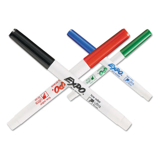 EXPO® Low-Odor Dry-Erase Marker, Extra-Fine Needle Tip, Assorted Colors, 4/Pack (SAN1871133)