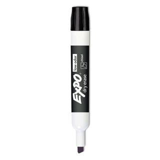 EXPO® Low-Odor Dry-Erase Marker, Broad Chisel Tip, Black, Dozen (SAN80001)
