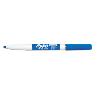 EXPO® Low-Odor Dry-Erase Marker, Fine Bullet Tip, Blue, Dozen (SAN86003)