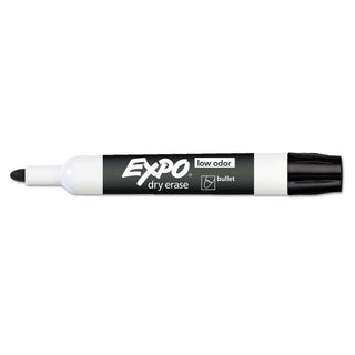 EXPO® Low-Odor Dry-Erase Marker, Medium Bullet Tip, Black, Dozen (SAN82001)