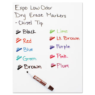 EXPO® Low-Odor Dry-Erase Marker, Broad Chisel Tip, Red, Dozen (SAN80002)