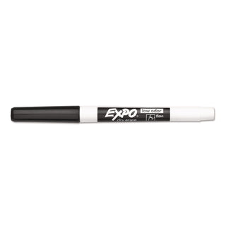 EXPO® Low-Odor Dry-Erase Marker, Fine Bullet Tip, Black, Dozen (SAN86001A)