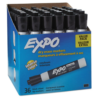 EXPO® Low-Odor Dry-Erase Marker, Broad Chisel Tip, Black, 36/Box (SAN1920940)