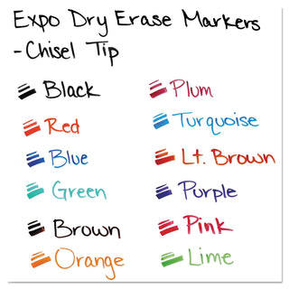 EXPO® Low-Odor Dry-Erase Marker, Broad Chisel Tip, Assorted Colors, 16/Set (SAN81045)