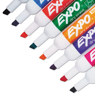 EXPO® Low-Odor Dry-Erase Marker, Broad Chisel Tip, Assorted Colors, 8/Set (SAN80078)
