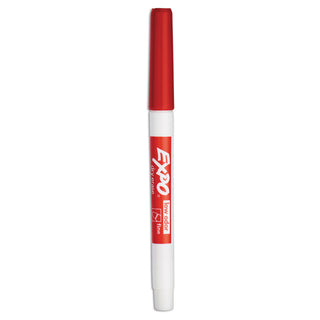 EXPO® Low-Odor Dry-Erase Marker, Fine Bullet Tip, Red, Dozen (SAN86002A)
