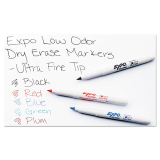 EXPO® Low-Odor Dry-Erase Marker, Extra-Fine Needle Tip, Assorted Colors, 4/Pack (SAN1871133)