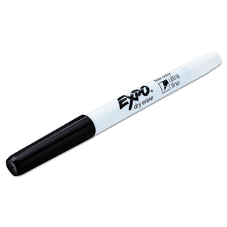 EXPO® Low-Odor Dry-Erase Marker, Extra-Fine Needle Tip, Black, Dozen (SAN1871131)