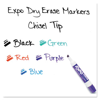 EXPO® Low-Odor Dry-Erase Marker, Broad Chisel Tip, Assorted Colors, 36/Box (SAN1921061)
