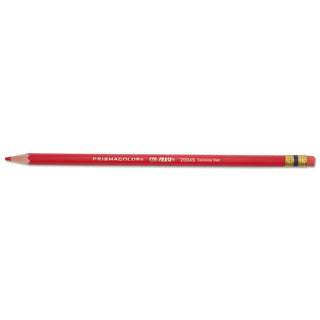 Prismacolor® Col-Erase Pencil with Eraser, 0.7 mm, 2B (#1), Carmine Red Lead, Carmine Red Barrel, Dozen (SAN20045)