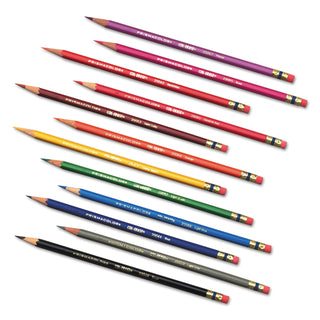 Prismacolor® Col-Erase Pencil with Eraser, 0.7 mm, 2B (#1), Assorted Lead/Barrel Colors, 24/Pack (SAN20517)