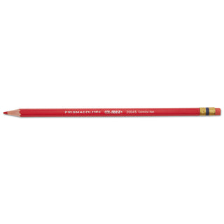 Prismacolor® Col-Erase Pencil with Eraser, 0.7 mm, 2B (#1), Carmine Red Lead, Carmine Red Barrel, Dozen (SAN20045)