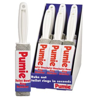 Pumie® Toilet Bowl Ring Remover with Handle, Pumice, Gray, 6/Carton (PUMJAN6)