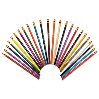 Prismacolor® Col-Erase Pencil with Eraser, 0.7 mm, 2B (#1), Assorted Lead/Barrel Colors, 24/Pack (SAN20517)