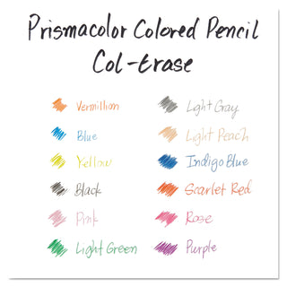 Prismacolor® Col-Erase Pencil with Eraser, 0.7 mm, 2B (#1), Assorted Lead/Barrel Colors, 24/Pack (SAN20517)