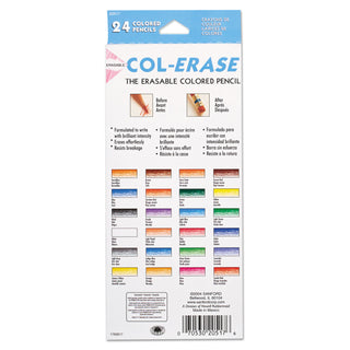 Prismacolor® Col-Erase Pencil with Eraser, 0.7 mm, 2B (#1), Assorted Lead/Barrel Colors, 24/Pack (SAN20517)