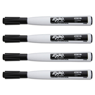 EXPO® Magnetic Dry Erase Marker, Fine Bullet Tip, Black, 4/Pack (SAN1944745)