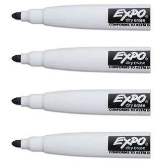 EXPO® Magnetic Dry Erase Marker, Fine Bullet Tip, Black, 4/Pack (SAN1944745)