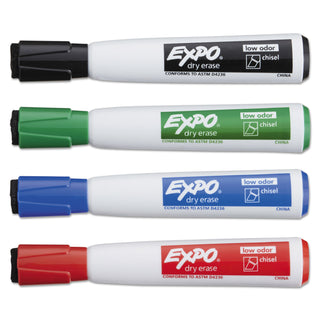 EXPO® Magnetic Dry Erase Marker, Broad Chisel Tip, Assorted Colors, 4/Pack (SAN1944728)