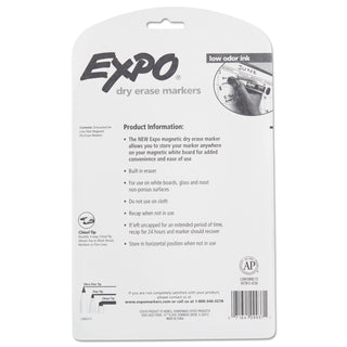 EXPO® Magnetic Dry Erase Marker, Broad Chisel Tip, Assorted Colors, 8/Pack (SAN1944741)