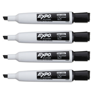 EXPO® Magnetic Dry Erase Marker, Broad Chisel Tip, Black, 4/Pack (SAN1944729) (SAN1944729)