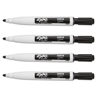 EXPO® Magnetic Dry Erase Marker, Fine Bullet Tip, Black, 4/Pack (SAN1944745)