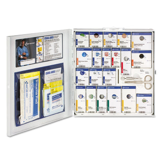 First Aid Only™ ANSI 2015 SmartCompliance General Business First Aid Station for 50 People, No Medication, 202 Pieces, Metal Case (FAO746004)