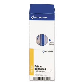 First Aid Only™ SmartCompliance Fabric Bandages, 1 x 3, 25/Box (FAOFAE3001)