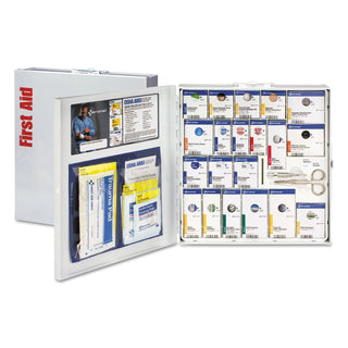First Aid Only™ ANSI 2015 SmartCompliance General Business First Aid Station for 50 People, No Medication, 202 Pieces, Metal Case (FAO746004)