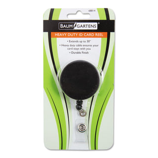 SICURIX® Heavy Duty ID Card Reel, 30" Extension, Black/Chrome (BAU68814)