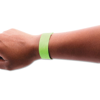 SICURIX® Wristpass Security Wristbands, 3/4" x 10", Green, 100/Pack (BAU85060)