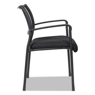 Alera® Eikon Series Stacking Mesh Guest Chair, Black Seat/Black Back, Black Base, 2/Carton (ALEEK43ME10B)