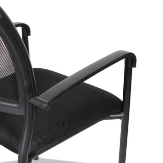 Alera® Eikon Series Stacking Mesh Guest Chair, Black Seat/Black Back, Black Base, 2/Carton (ALEEK43ME10B)