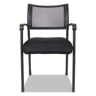 Alera® Eikon Series Stacking Mesh Guest Chair, Black Seat/Black Back, Black Base, 2/Carton (ALEEK43ME10B)