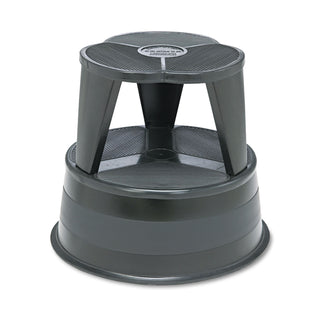 Cramer® Kik-Step Steel Step Stool, 2-Step, 350 lb Capacity, 16" dia. x 14.25h, Black (CRA100192)