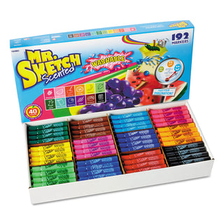 Mr. Sketch® Washable Markers, Broad Chisel Tip, Assorted Colors, 192/Set (SAN1924063)