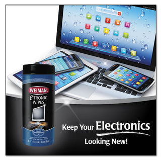 WEIMAN® E-tronic Wipes, 7 x 8, 30/Canister (WMN93A)