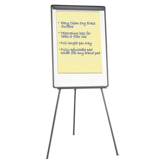 MasterVision™ Basic Tripod Melamine Presentation Easel, 22 1/2 x 42, White/Black (BVCEA2300045)