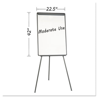 MasterVision™ Basic Tripod Melamine Presentation Easel, 22 1/2 x 42, White/Black (BVCEA2300045)