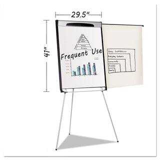 MasterVision™ Tripod Extension Bar Magnetic Dry-Erase Easel, 39" to 72" High, Black/Silver (BVCEA23066720)