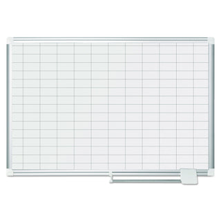 MasterVision™ Grid Planning Board, 1 x 2 Grid, 36 x 24, White/Silver (BVCMA0392830)