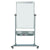 MasterVision™ Magnetic Reversible Mobile Easel, 35 2/5w x 47 1/5h, 80"h Easel, White/Silver (BVCQR5203)