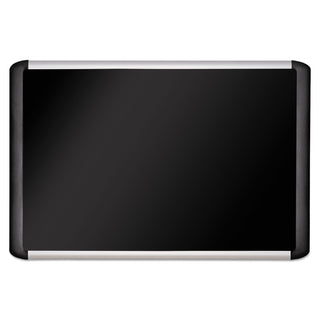 MasterVision™ Black fabric bulletin board, 36 x 48, Silver/Black (BVCMVI050301)