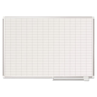 MasterVision™ Grid Planning Board, 1 x 2 Grid, 48 x 36, White/Silver (BVCMA0592830)