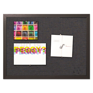 MasterVision™ Designer Fabric Bulletin Board, 24 x 18, Black Fabric/Black Frame (BVCFB0471168)