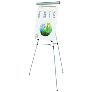 MasterVision™ Telescoping Tripod Display Easel, Adjusts 38" to 69" High, Metal, Silver (BVCFLX05102MV)